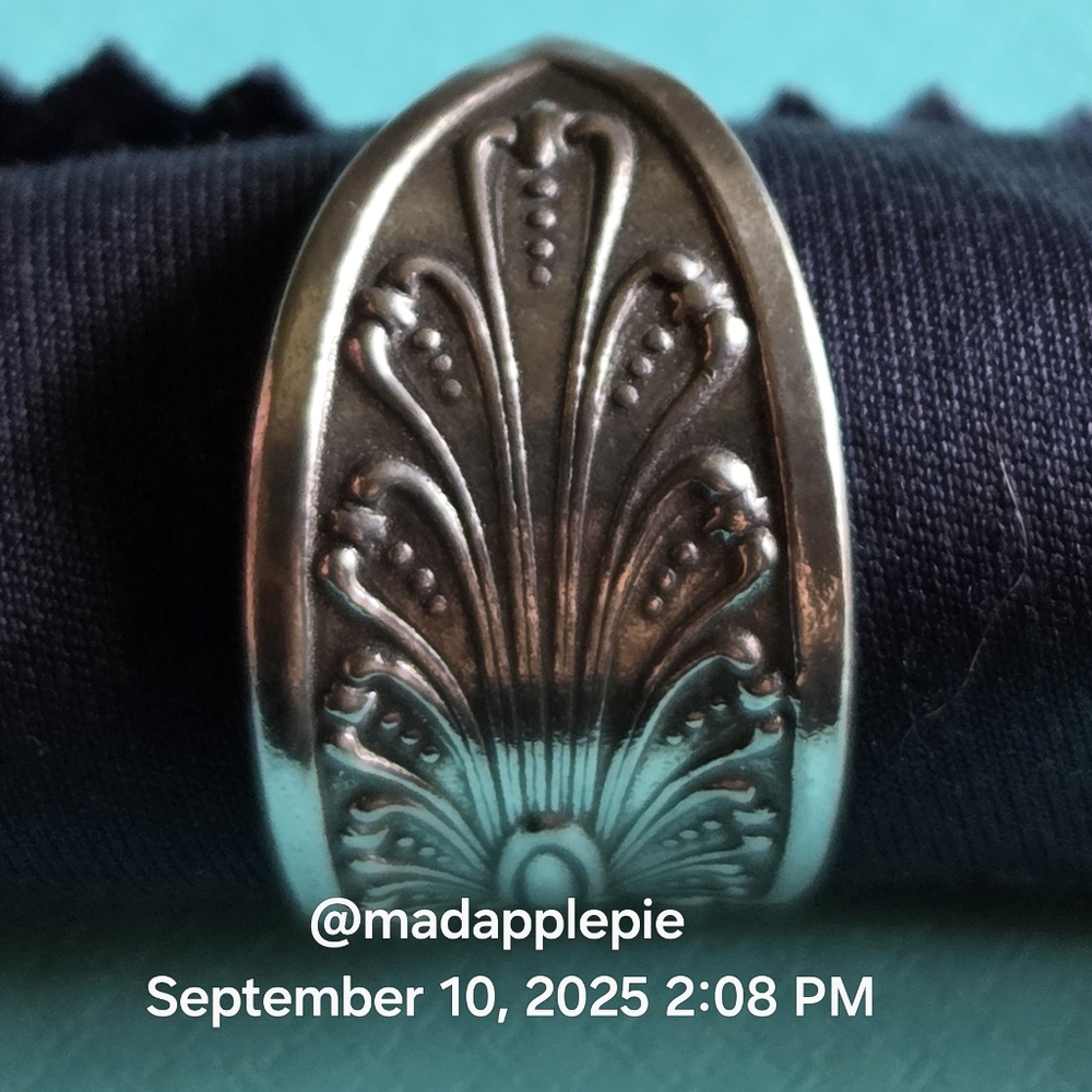 Sterling Silver Spoon Ring Vintage Antique Hand Crafted #129